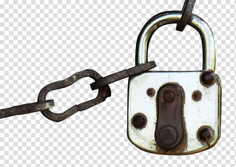 Padlock Circle, Silver shiny rust lock round neck transparent background PNG clipart