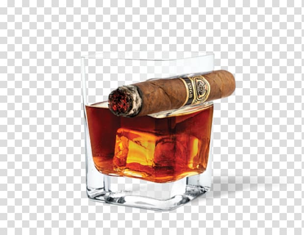 Old Fashioned glass Whiskey Cigar, glass transparent background PNG clipart