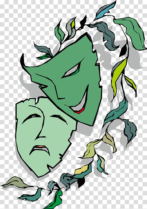 Theatre Play Tragedy Compagnia teatrale Drama, Evil green mask transparent background PNG clipart