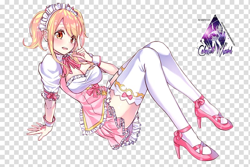 Lucy Heartfilia Fairy Tail Anime Rendering Manga, green tail transparent background PNG clipart