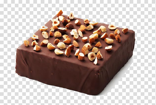 Fudge Chocolate truffle Praline Chocolate cake White chocolate, Chocolate Almond Cake transparent background PNG clipart
