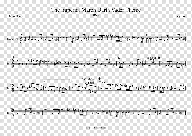 The Imperial March Sheet Music Star Wars (soundtrack) Saxophone, sheet music transparent background PNG clipart