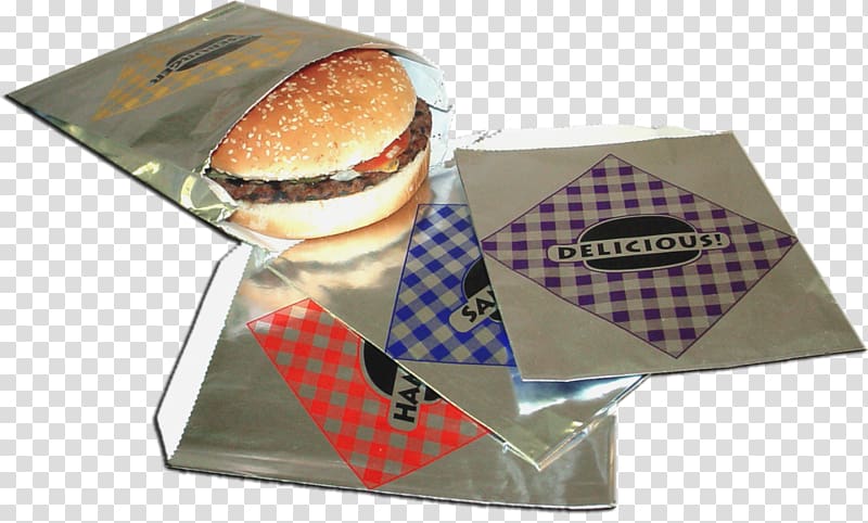 Paper Aluminium foil Bag Food packaging Box, Best Burger Food delicious Food transparent background PNG clipart