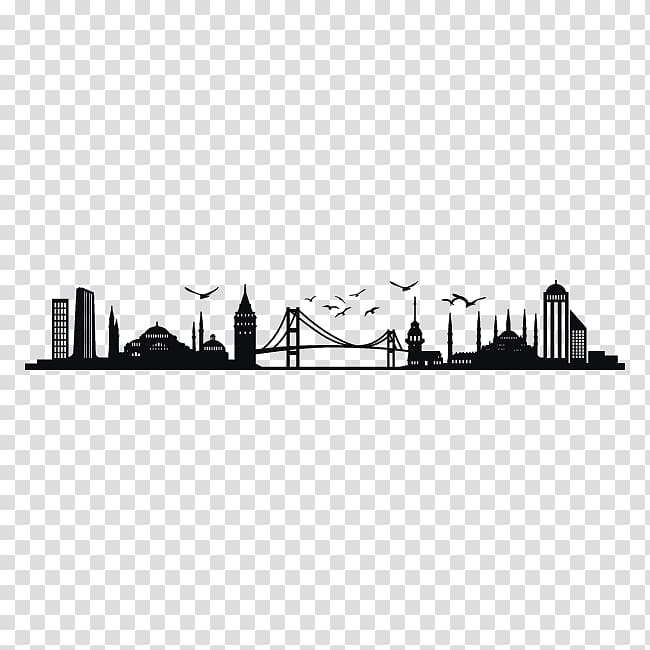 Istanbul Skyline Silhouette, wall stickers decorative windows transparent background PNG clipart