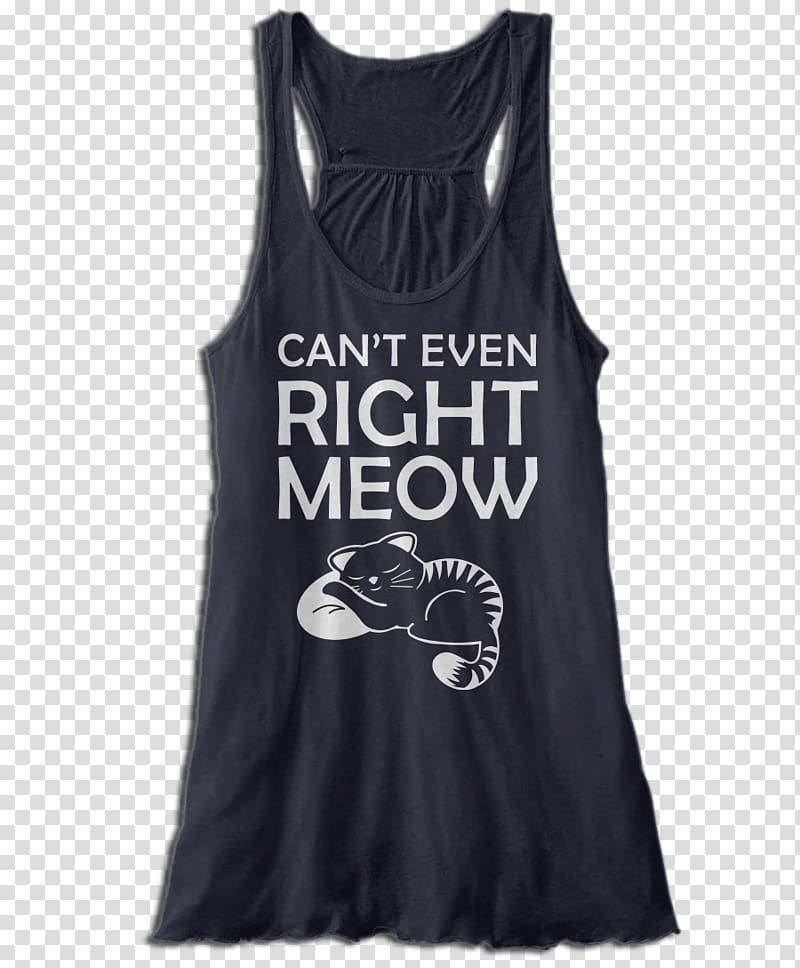 Gilets T-shirt Active Tank M Sleeveless shirt, right meow transparent background PNG clipart