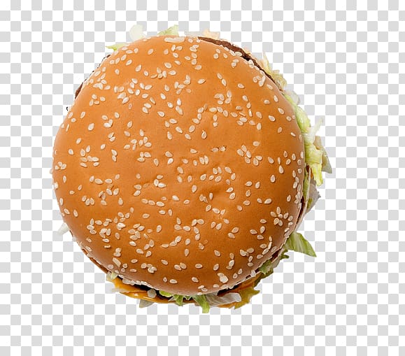 closeup of burger with sesame seeds, Hamburger French fries Slider Fast food Onion ring, Burger Top view transparent background PNG clipart