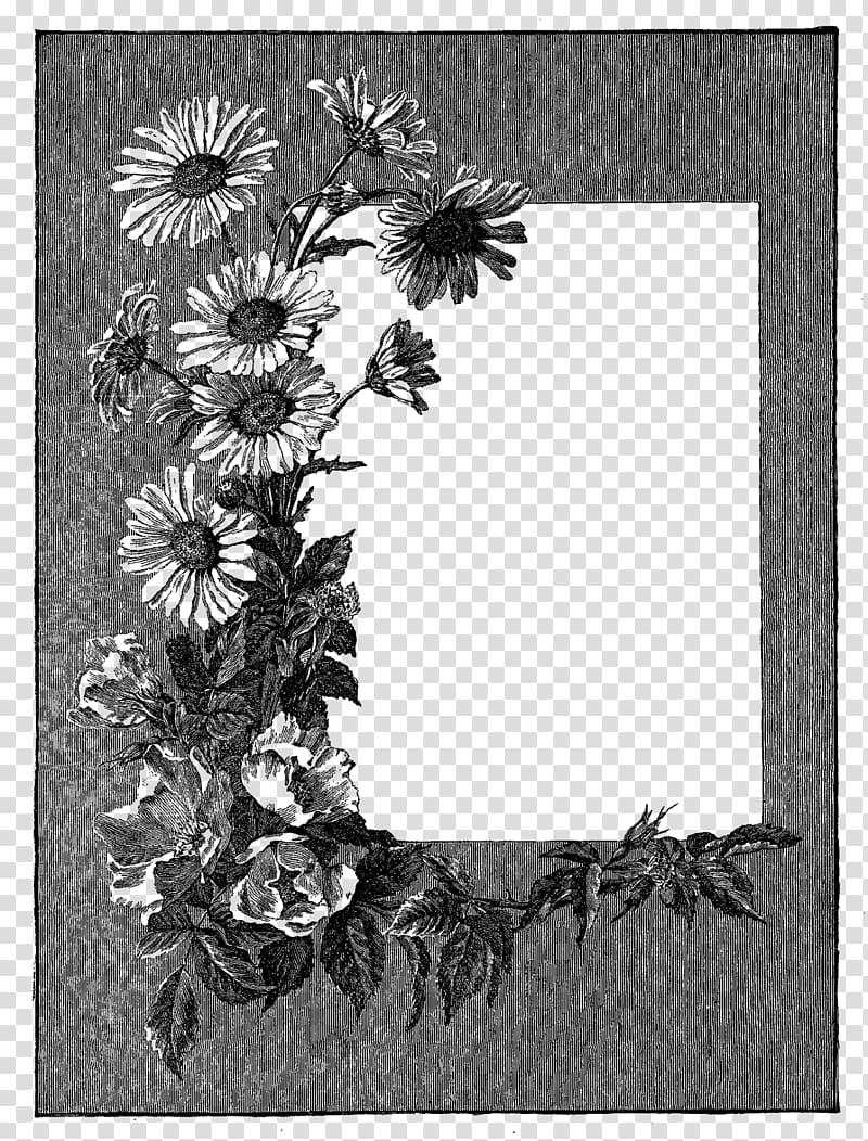 frame , Gray Flower Frame transparent background PNG clipart