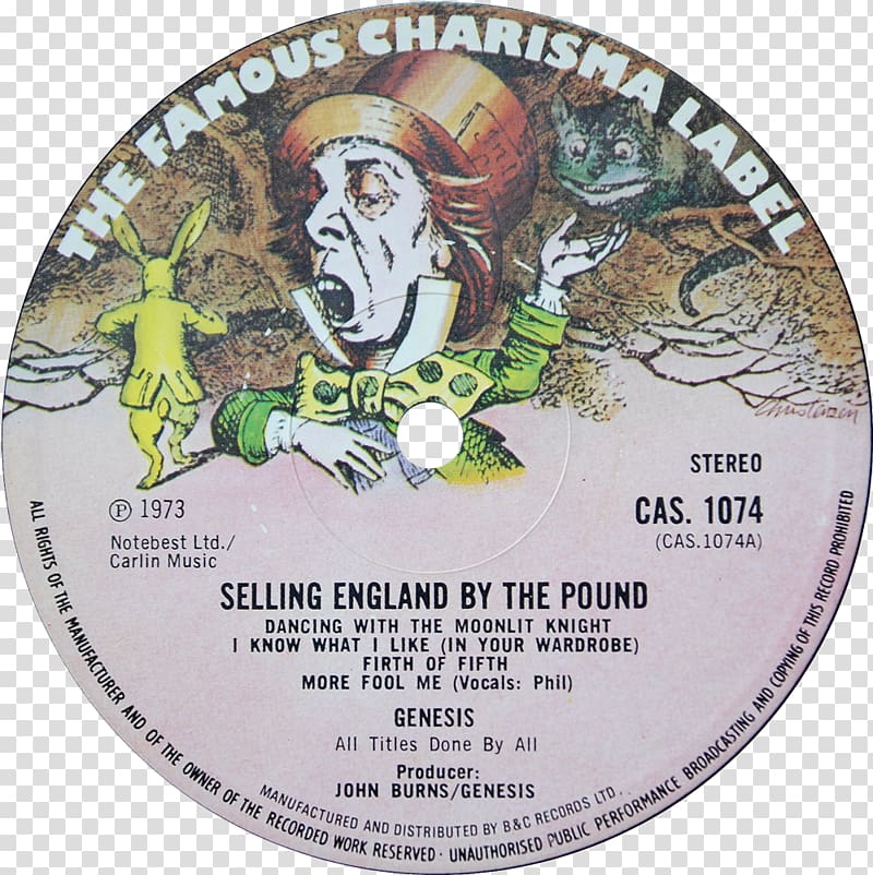 Phonograph record Charisma Records LP record Selling England by the Pound Genesis, teeth label transparent background PNG clipart