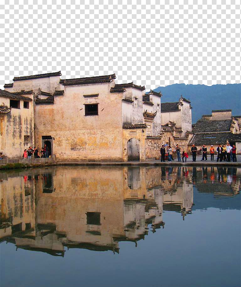 Hongcunzhen Yi County, Anhui Architecture u5fbdu6d3eu5efau7b51, Hongcun Half Moon Lake transparent background PNG clipart