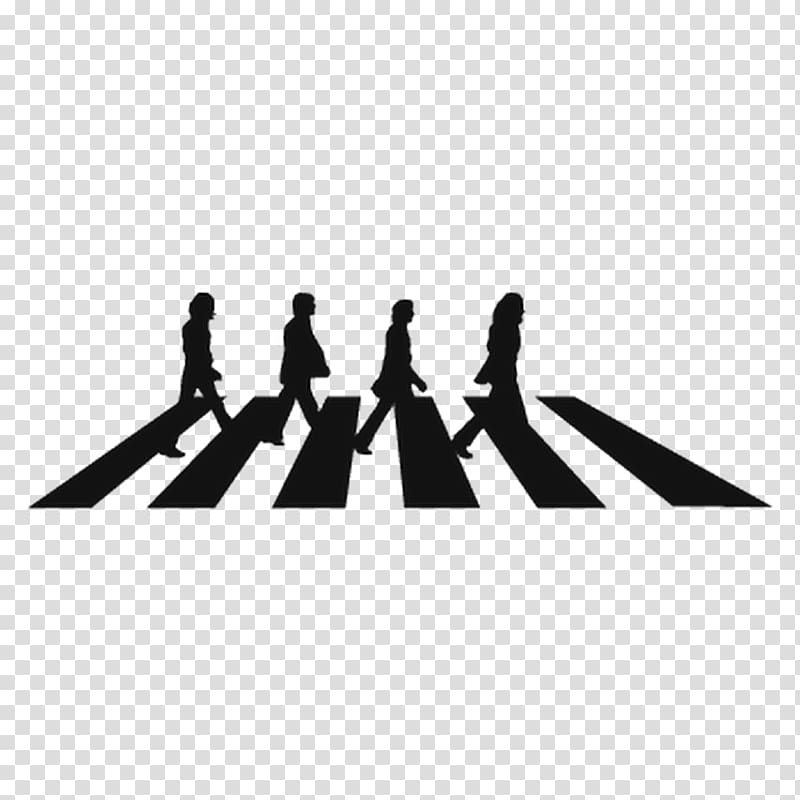Abbey Road The Beatles Stencil Mural Wall decal, Silhouette transparent background PNG clipart