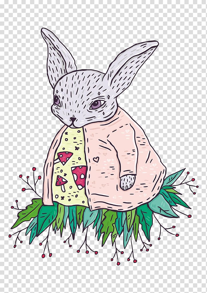 Domestic rabbit Easter Bunny Hare Illustration, Decent rabbit transparent background PNG clipart