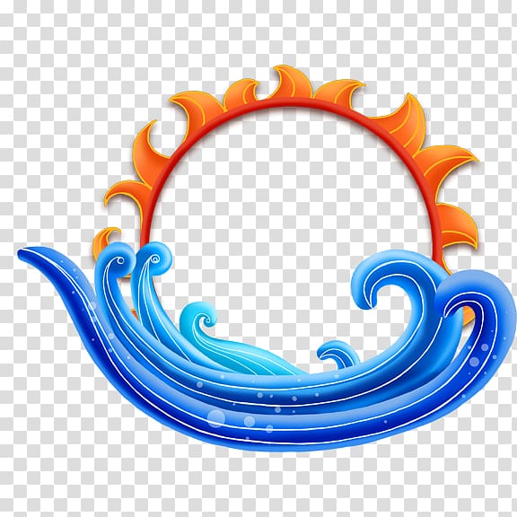 sun and water wave , Poster Cartoon Sea, Sea border transparent background PNG clipart