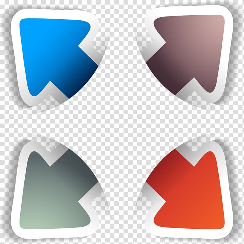four assorted-color arrows , Infographic Icon, Color Classification arrow transparent background PNG clipart