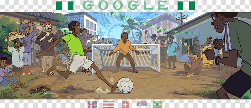 2018 World Cup Russia Google Doodle Nigeria, Russia transparent background PNG clipart