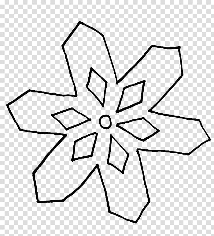 Snowflake Coloring book Line art , Free Snowflake transparent background PNG clipart