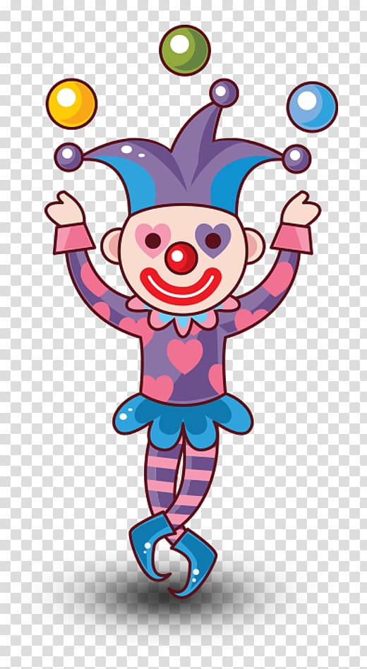 Clown Circus Cartoon Drawing, Throw the ball Clown transparent background PNG clipart