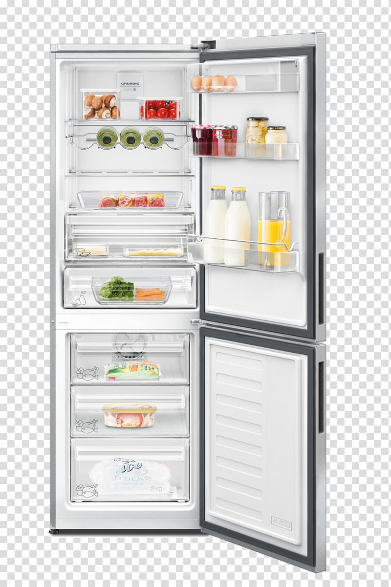 Refrigerator Grundig Freezers Home appliance Auto-defrost, refrigerator transparent background PNG clipart