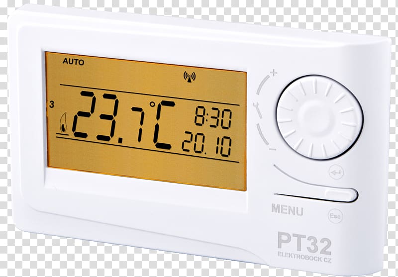 Smart thermostat Furnace Heat pump Room thermostat, oranger transparent background PNG clipart