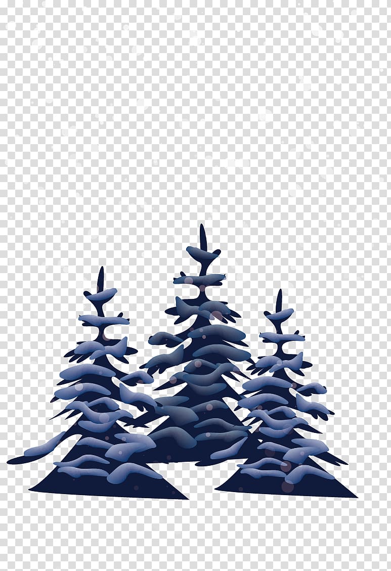 Spruce Daxue Winter, Blue trees winter material transparent background PNG clipart