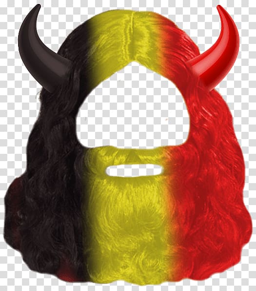 black, yellow, and red horned mask, Belgium Red Devil Mask transparent background PNG clipart