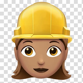 yellow-hat female laborer emoji, Female Worker Apple Emoji transparent background PNG clipart