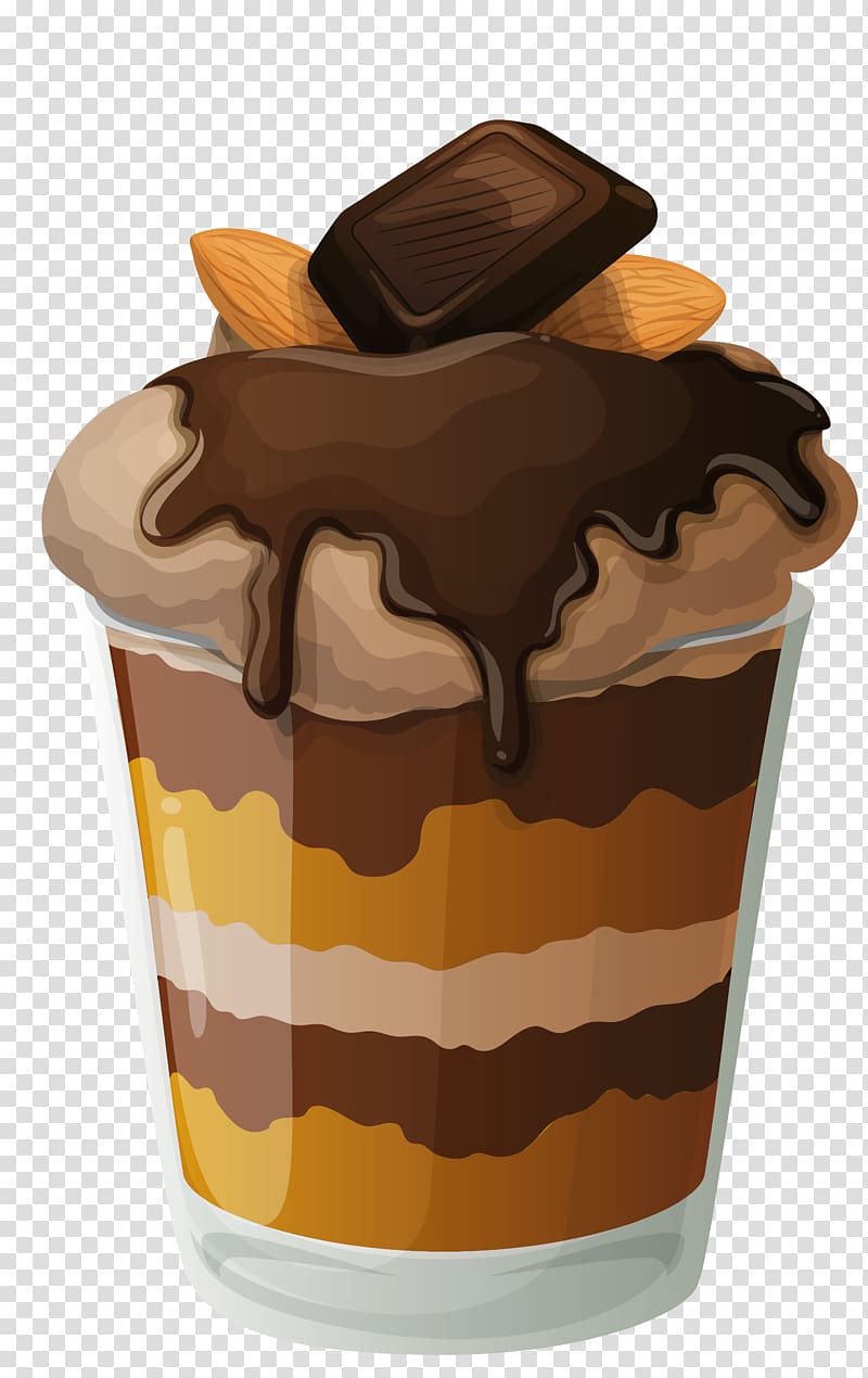 parfait illustration, Chocolate ice cream Sundae Ice cream cone, Chocolate Ice Cream Cup transparent background PNG clipart
