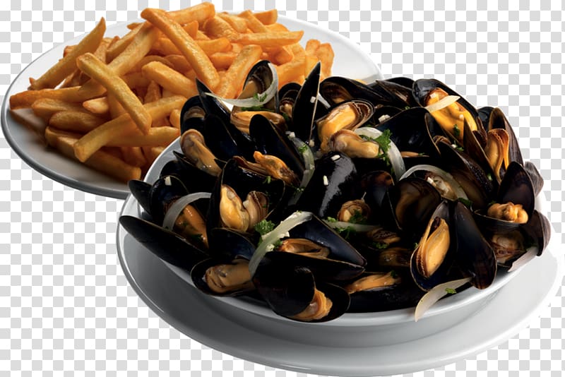 Mussel Moules-frites French fries Bourges Food, fish transparent background PNG clipart