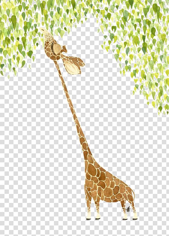 brown giraffe illustration, Giraffe Watercolor painting Illustrator Art Illustration, Watercolor Giraffe transparent background PNG clipart