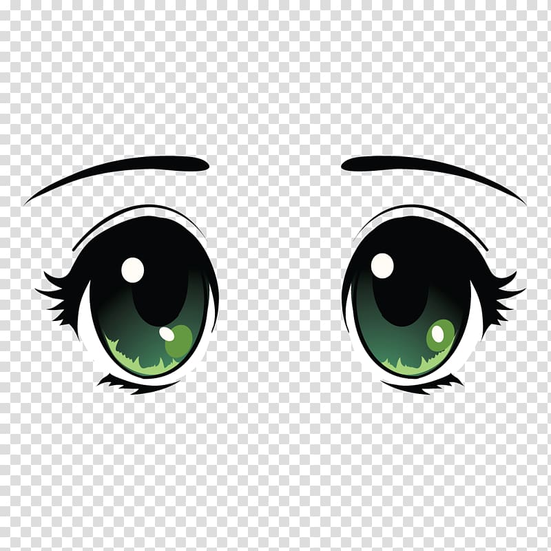 Brown anime eyes vector simple illustration isolated on white background.  Female dark eyes in Japanese manga style Stock Vector | Adobe Stock