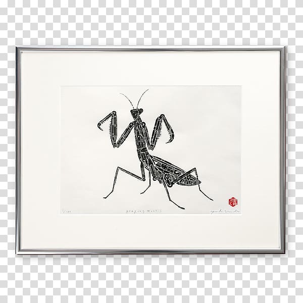 Takezasado Kanamono Art Woodcut Paper, praying Mantis transparent background PNG clipart