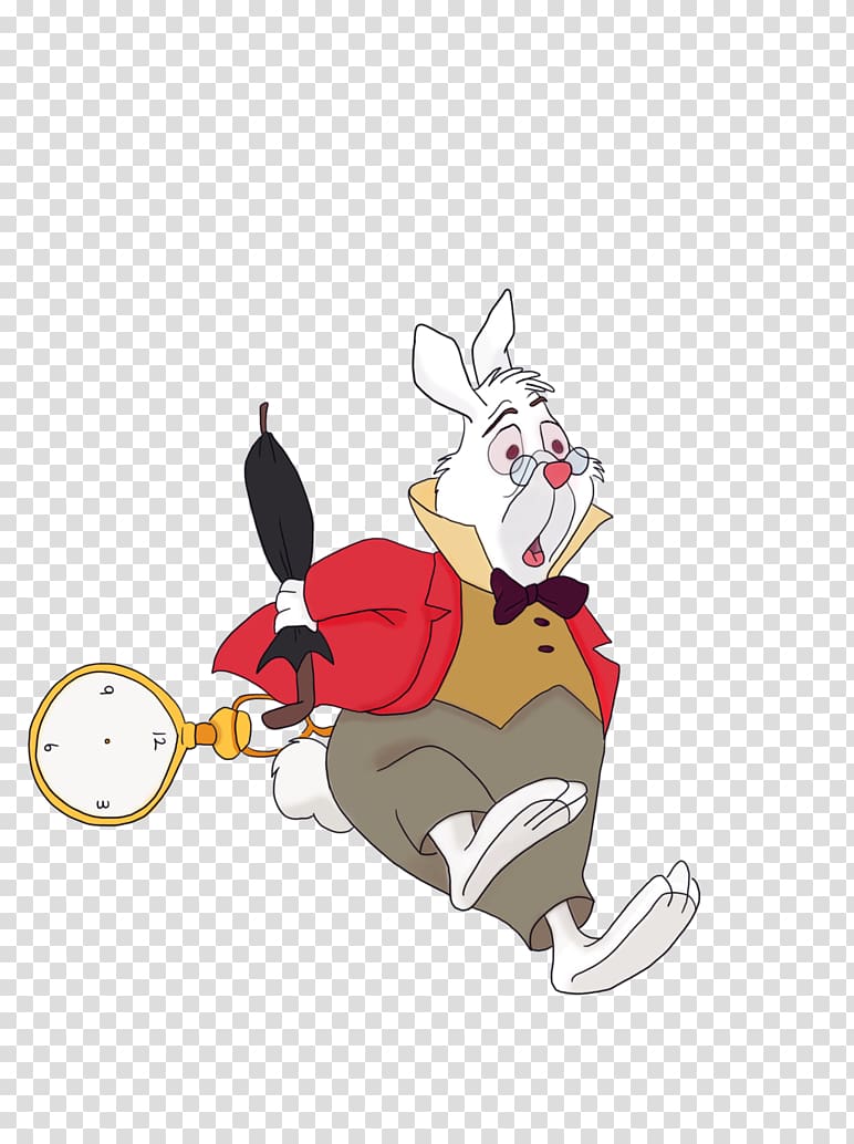white rabbit character illustration, Alice in Wonderland White Rabbit The Mad Hatter Alice\'s Adventures in Wonderland, alice in wonderland transparent background PNG clipart