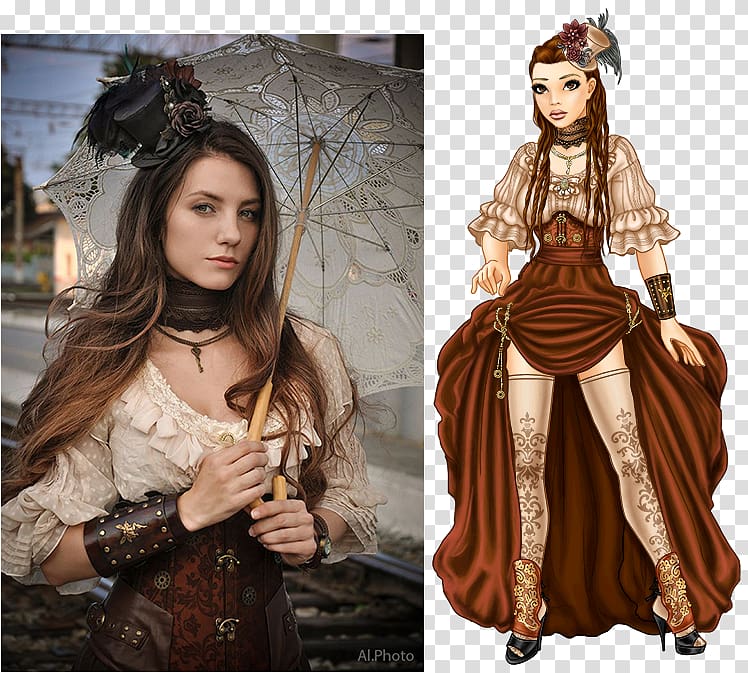 Costume design Clothing Steampunk fashion, dress transparent background PNG clipart