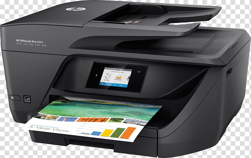 Hewlett-Packard HP Officejet Pro 6960 Multi-function printer Inkjet printing, hewlett-packard transparent background PNG clipart