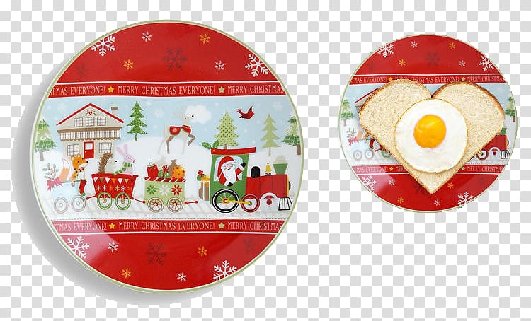 Train Santa Claus Christmas ornament, Red Christmas Train tray transparent background PNG clipart