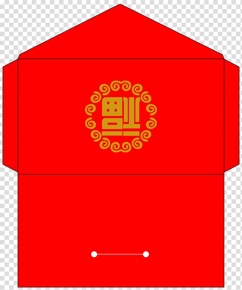 Red envelope Chinese New Year, The word blessing red envelope transparent background PNG clipart