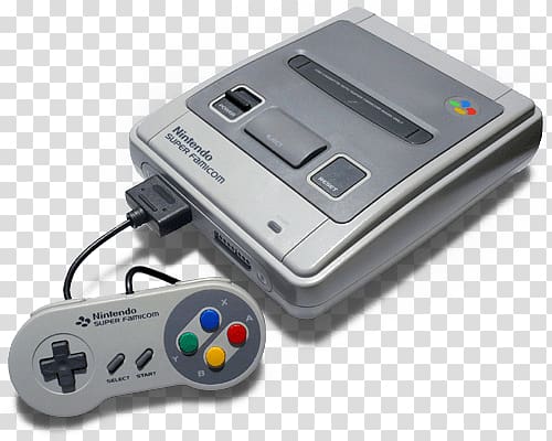 gray and white Nintendo Super Fancom console and controller, Old Famicom Nintendo transparent background PNG clipart