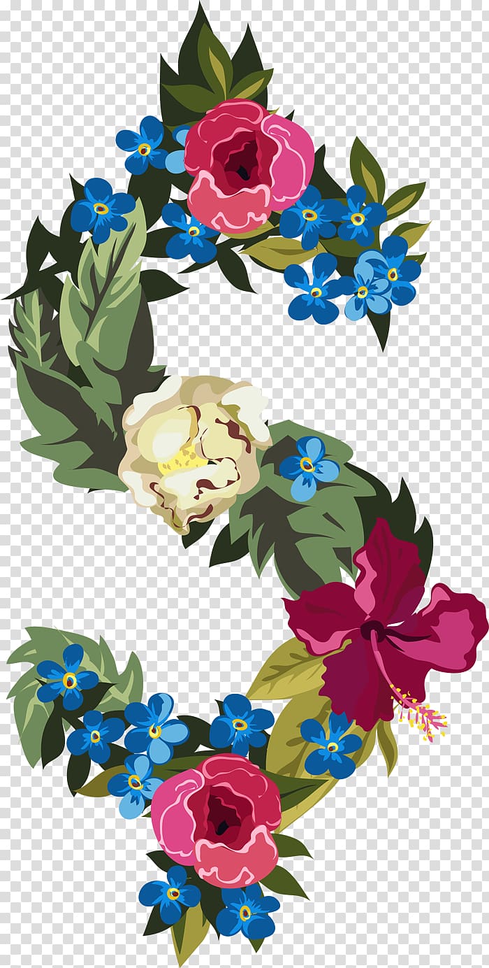 Floral design Creativity, Creative digital word garland transparent background PNG clipart