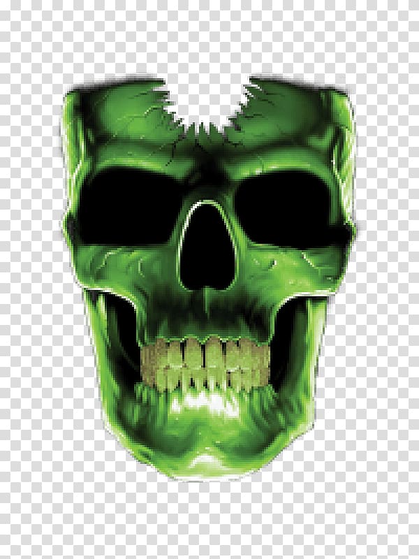 Human skull symbolism T-shirt Green Skull and crossbones, skull transparent background PNG clipart