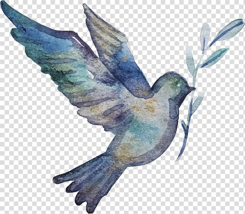 gray bird painting, Communion, Hand-painted watercolor bird transparent background PNG clipart