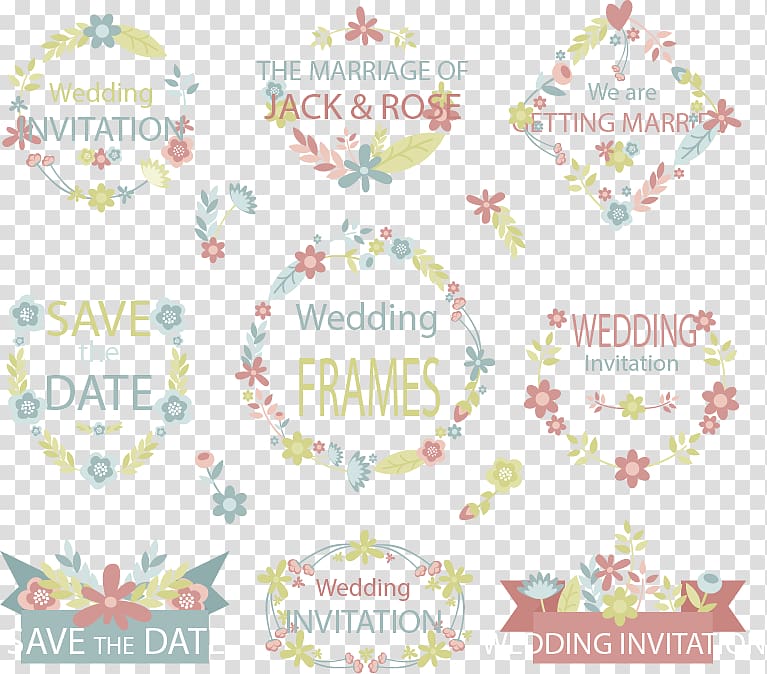 Romantic Flowers Invitation Card transparent background PNG clipart