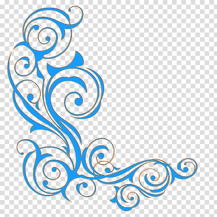 blue floral illustration, Blue Ornament , Vines Border transparent background PNG clipart