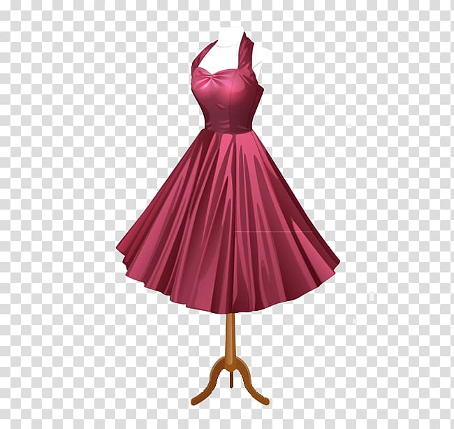 Clothing Dress-up Fashion, Rose red dress transparent background PNG clipart
