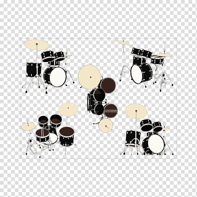 Musical instrument Drummer Drums, Black and white material drums transparent background PNG clipart