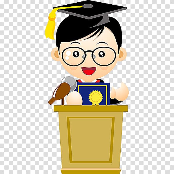 Graduation ceremony Doctorate Cartoon Bachelors degree Illustration, Doctor of speech transparent background PNG clipart