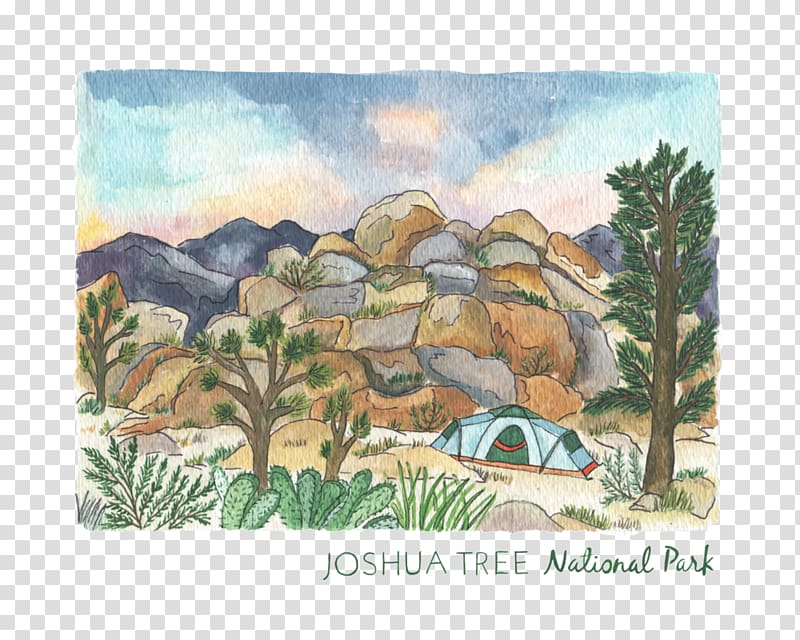 Watercolor painting Room Joshua Tree National Park, painting transparent background PNG clipart