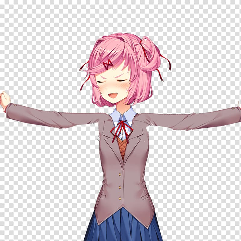 Doki Doki Literature Club! Team Salvato Game, t pose transparent background PNG clipart