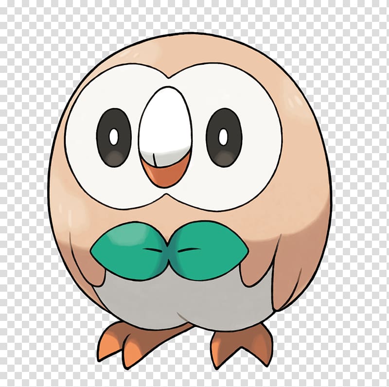 Pokémon Sun and Moon Rowlet The Pokémon Company Pokédex, Owl moon transparent background PNG clipart