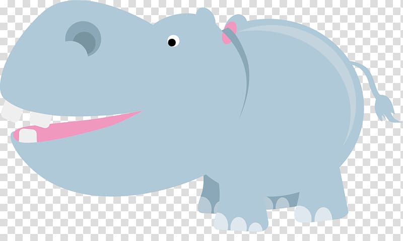 Hippopotamus Elephant , Hand painted blue hippo transparent background PNG clipart