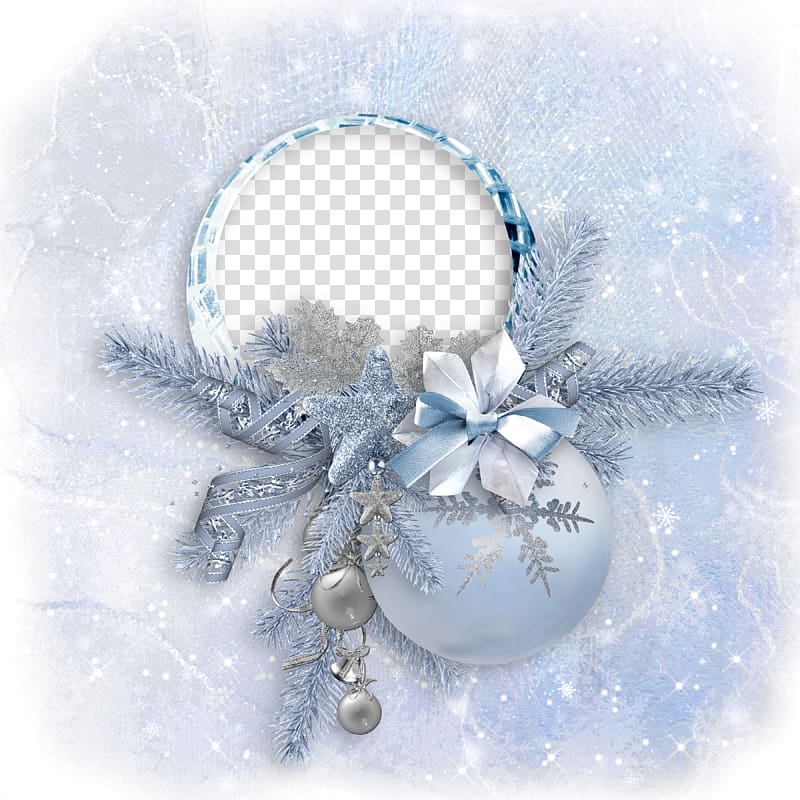 Christmas New Years Day Flower bouquet, Pretty blue frame transparent background PNG clipart