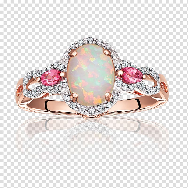 Engagement ring Opal Tourmaline Jewellery, stereo rings transparent background PNG clipart